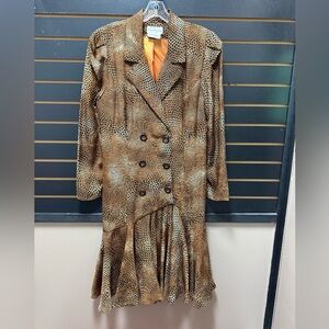 Vintage Raul Blanco Leopard Print 100% Silk Dress Size 10